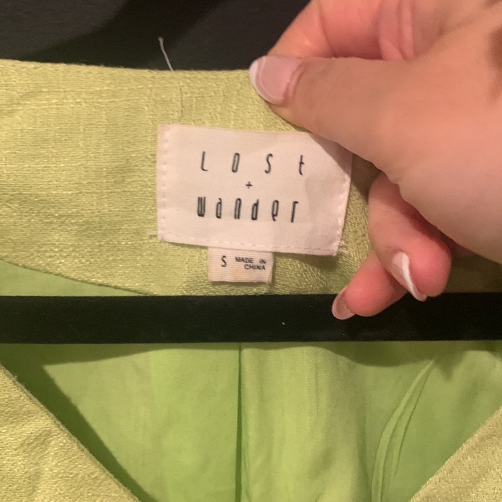 Lost + Wander Garden Girl Neon Green Romper. Size S - Picture 4 of 10